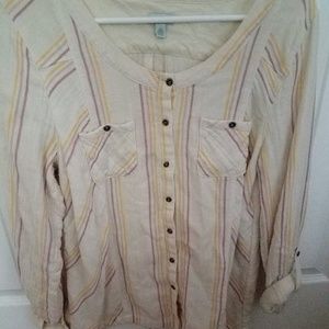 Anthropologie Odille Striped Button Down Shirt